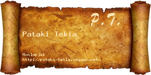 Pataki Tekla névjegykártya